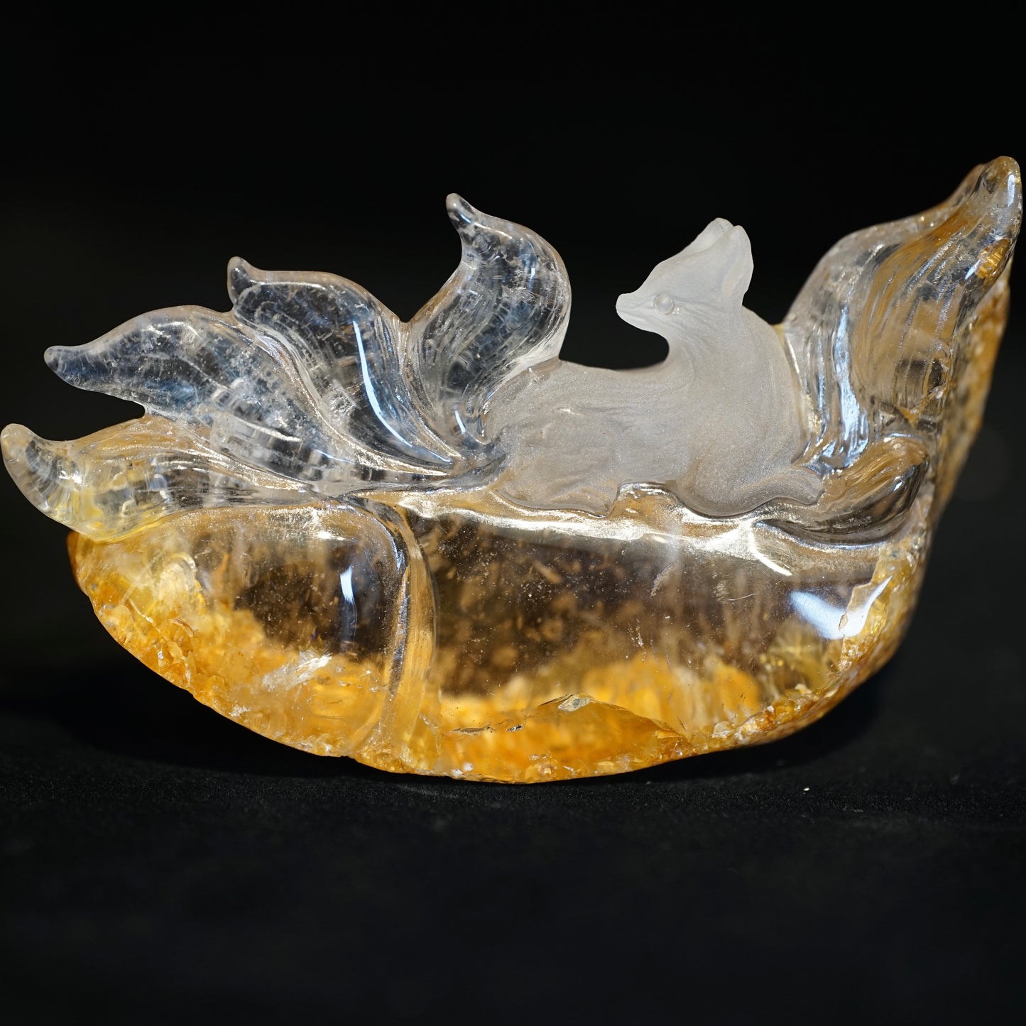 Yellow glue flower nine-tail arc ornament
