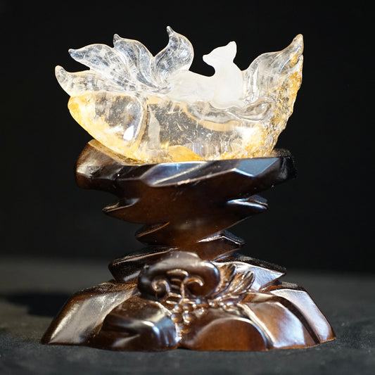 Yellow glue flower nine-tail arc ornament