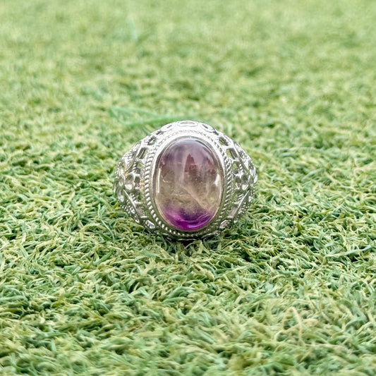 千層螢石鏤空戒托戒指|天然水晶戒指|Layered Fluorite Openwork Ring|清晰思緒・提升靈感・男士之選