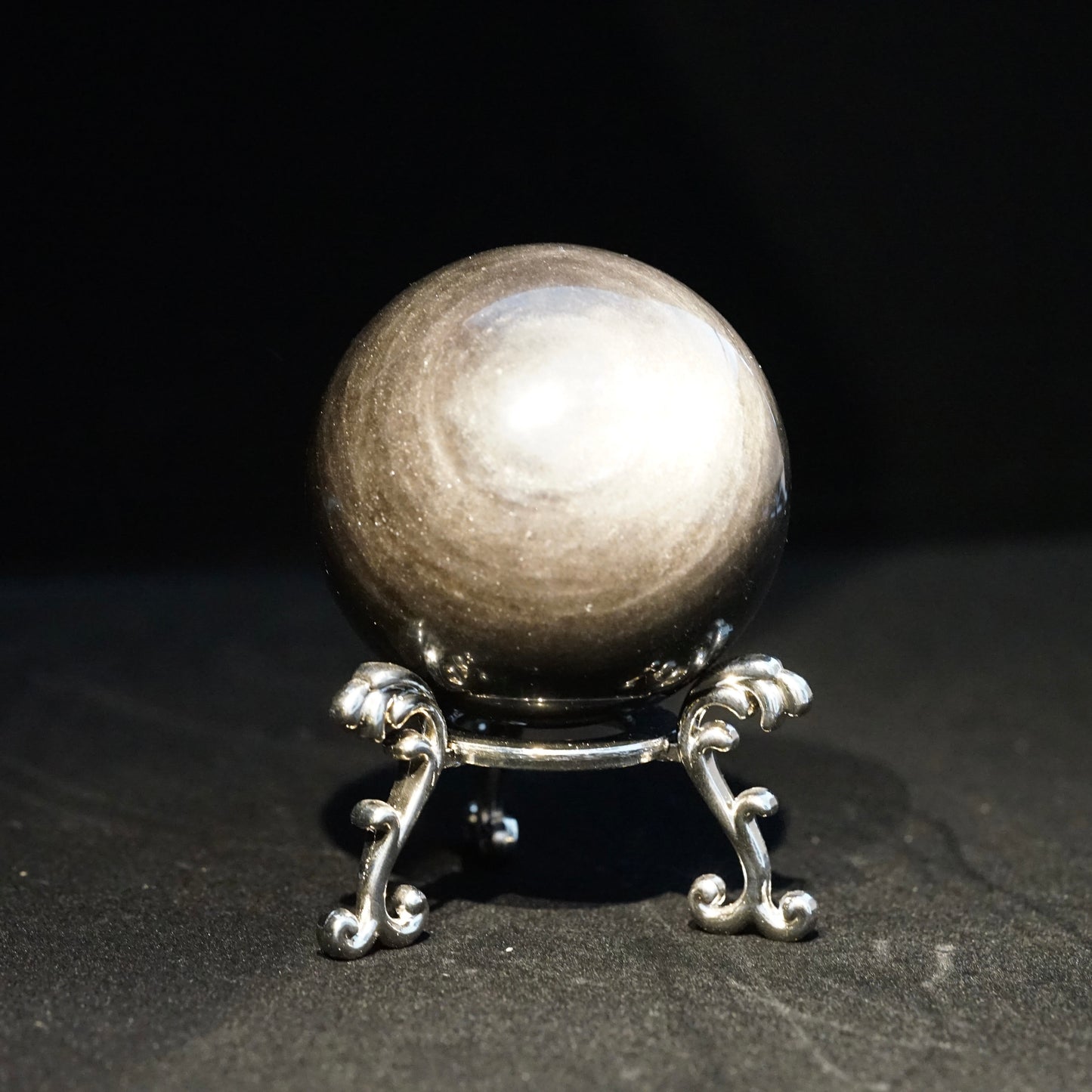 Silver Obsidian Ball