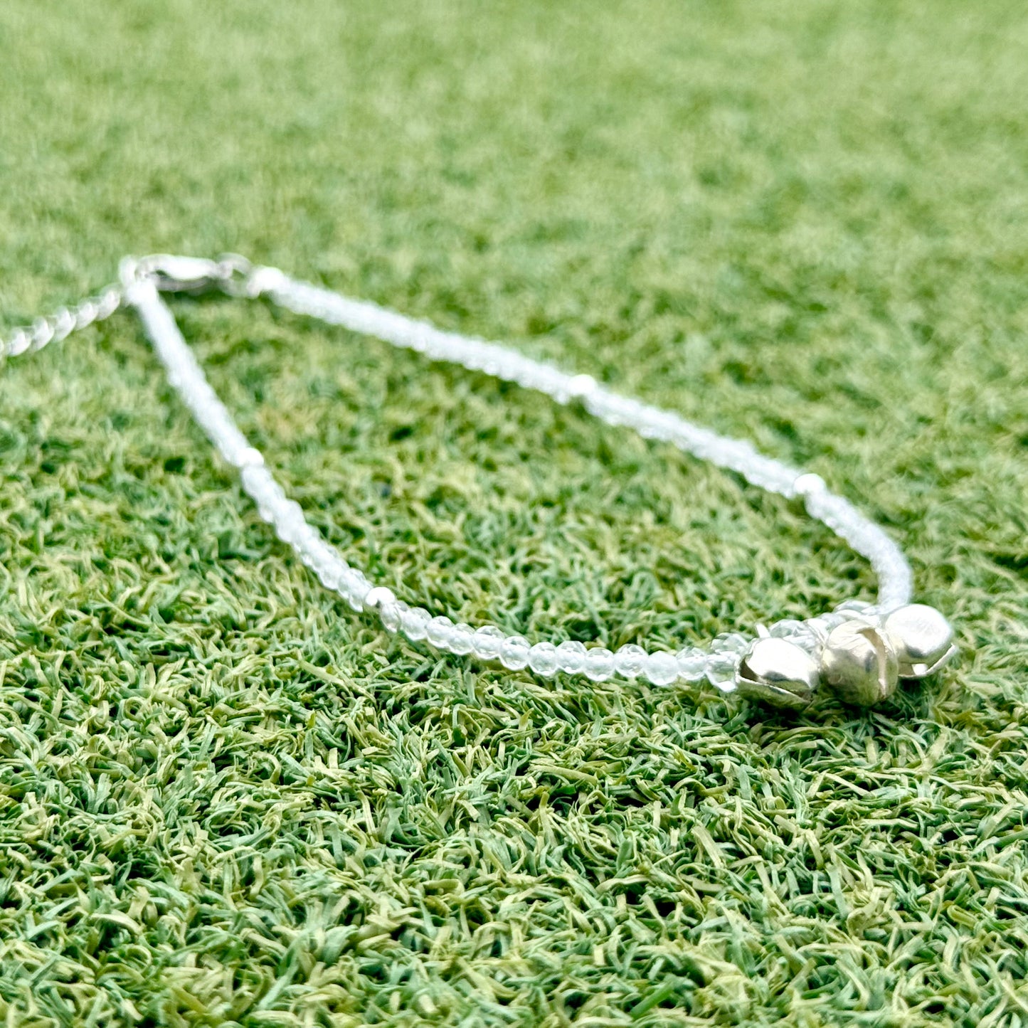 白水晶迷你腳鏈 2.5mm|天然白水晶腳鏈|Mini Clear Quartz Anklet|淨化能量・提升清晰・平衡身心