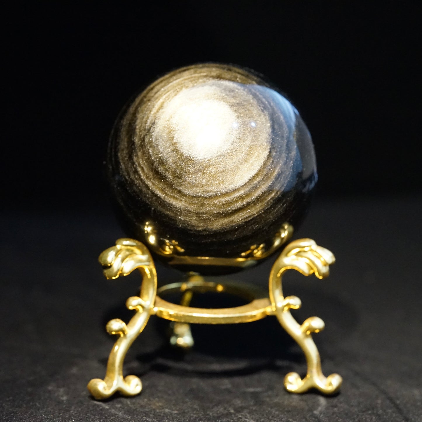 gold obsidian ball