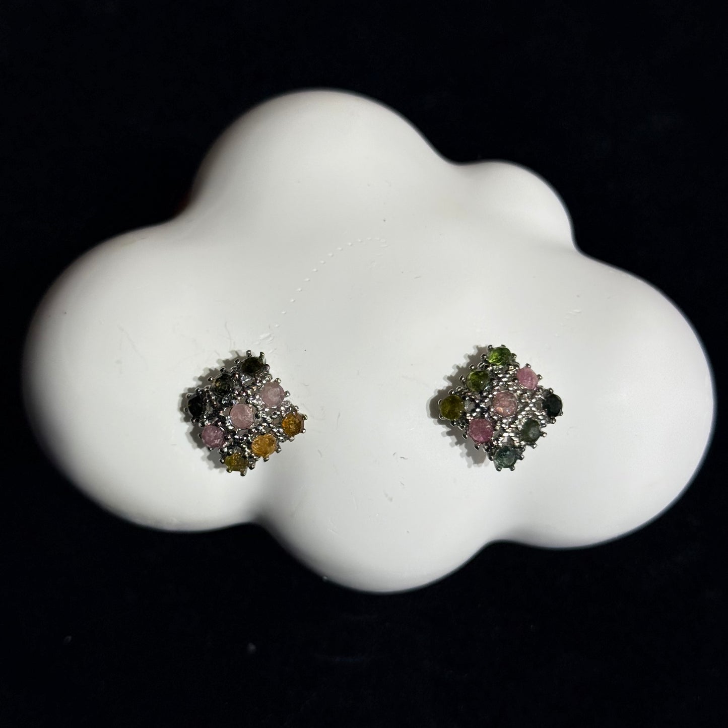 碧壐九宮格耳環 - 純銀防敏感耳環