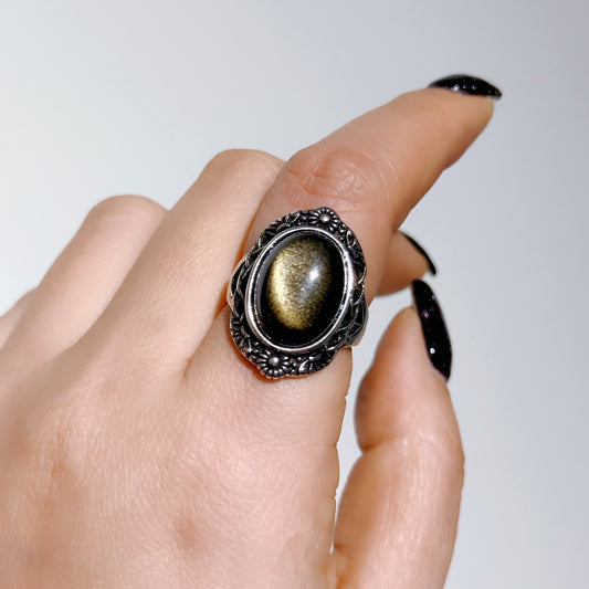 Obsidian Vintage Ring