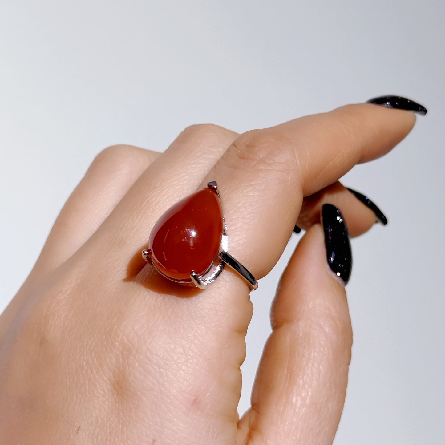 南紅瑪瑙大水滴戒指