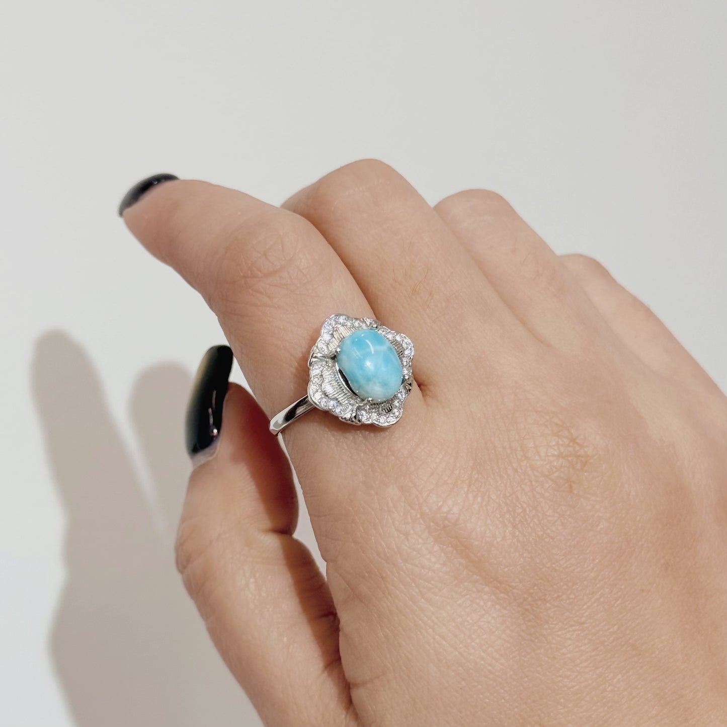 Larimar Titanium Steel Ring