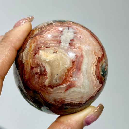 墨西哥瑪瑙球|天然水晶球|Mexican Agate Sphere|穩定情緒・平衡能量・提升好運