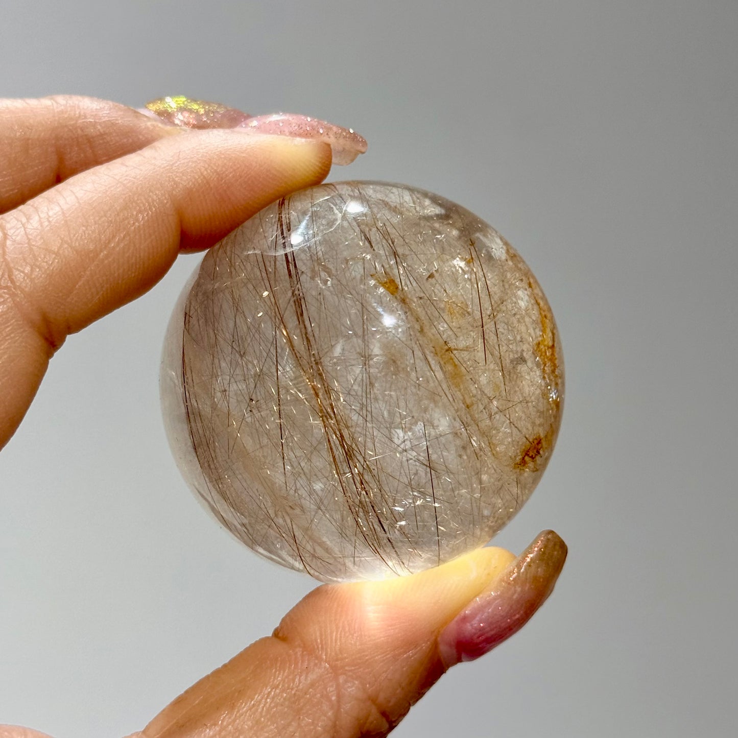 金髮晶球-C款|天然水晶球|Golden Rutilated Quartz Sphere|招正偏財・提升自信・聚氣穩財 (副本) (副本)