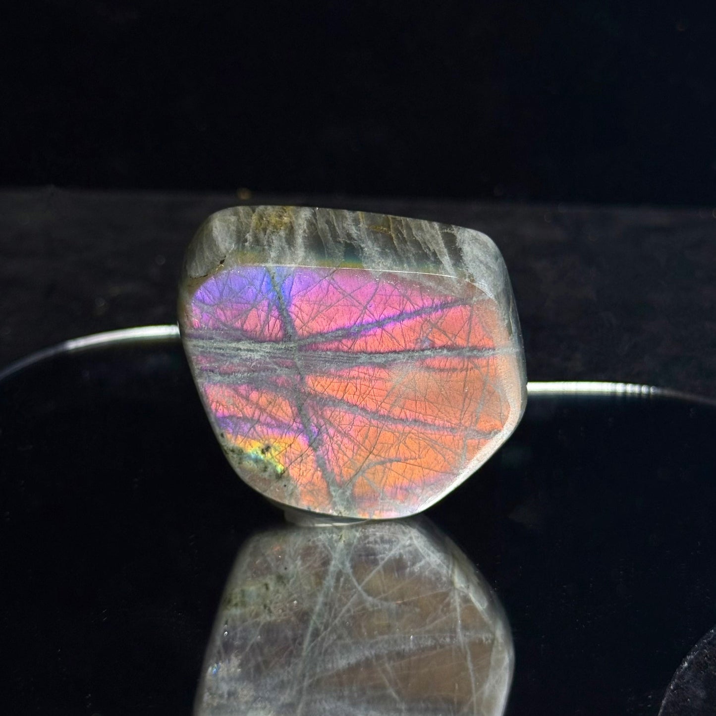 Rare colored labradorite