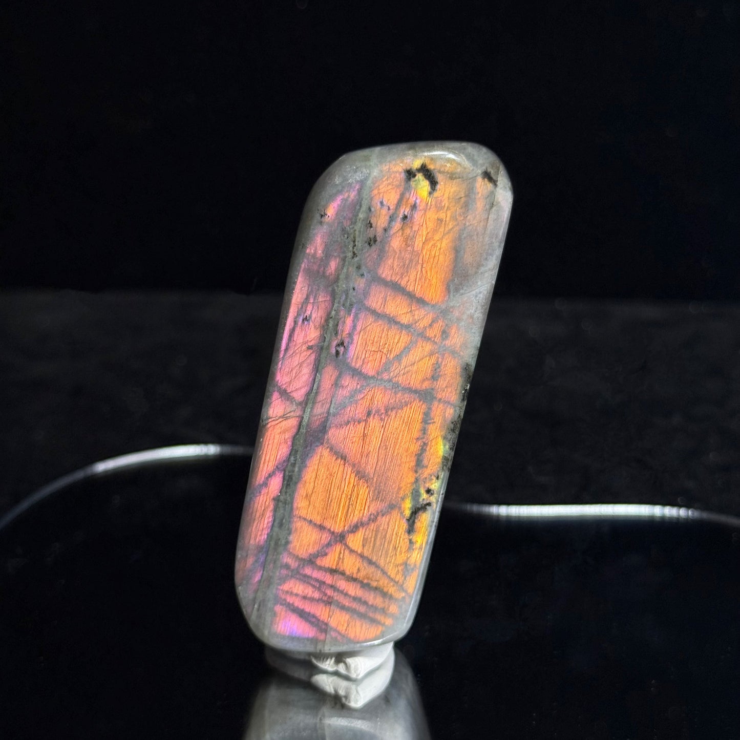 Rare colored labradorite