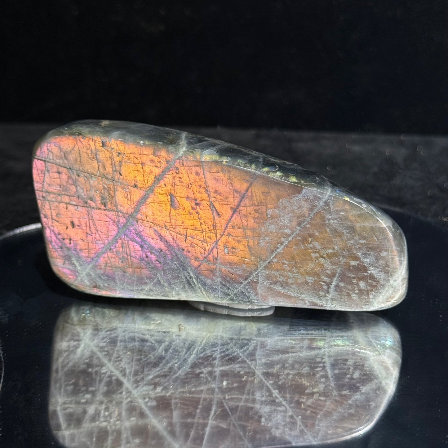 Rare colored labradorite