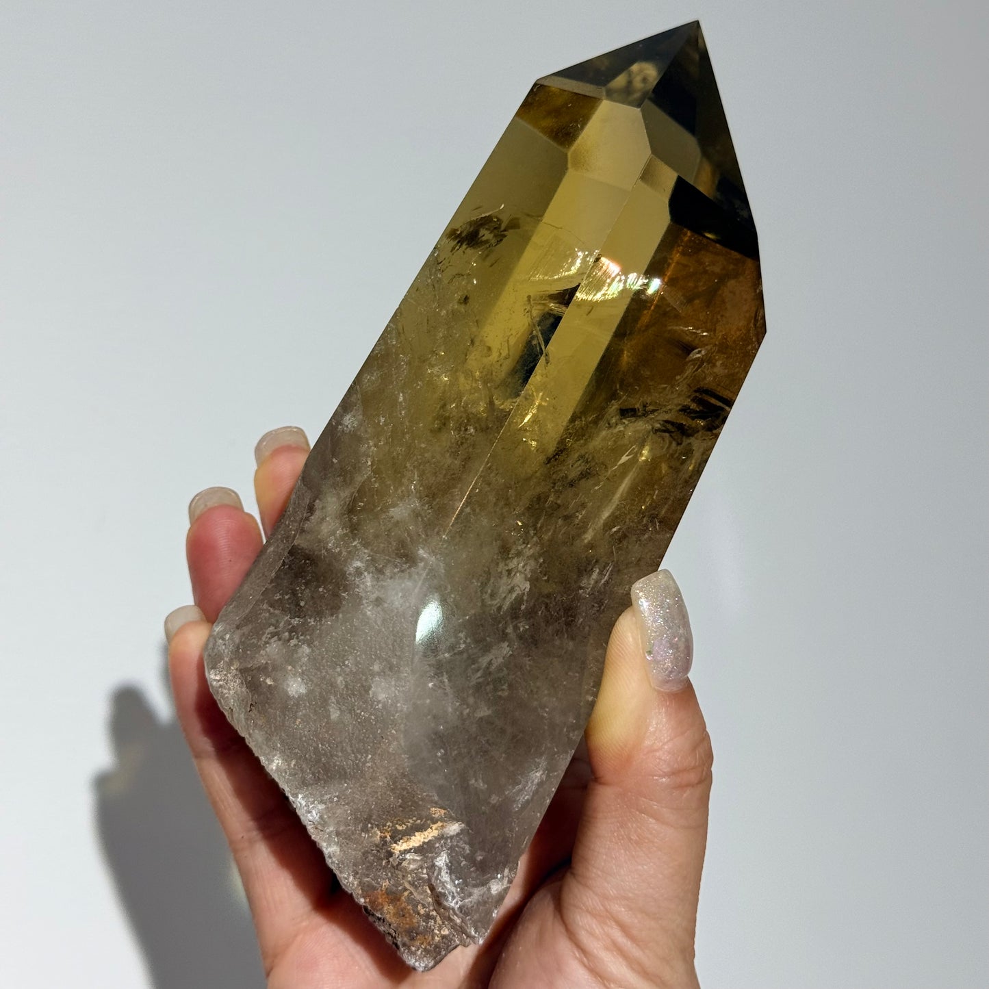 黃水晶柱連底座｜大型天然黃水晶水晶柱套裝 16.5cm｜Citrine Crystal Tower with Display Base｜招福豐盛・聚焦意念・守護空間