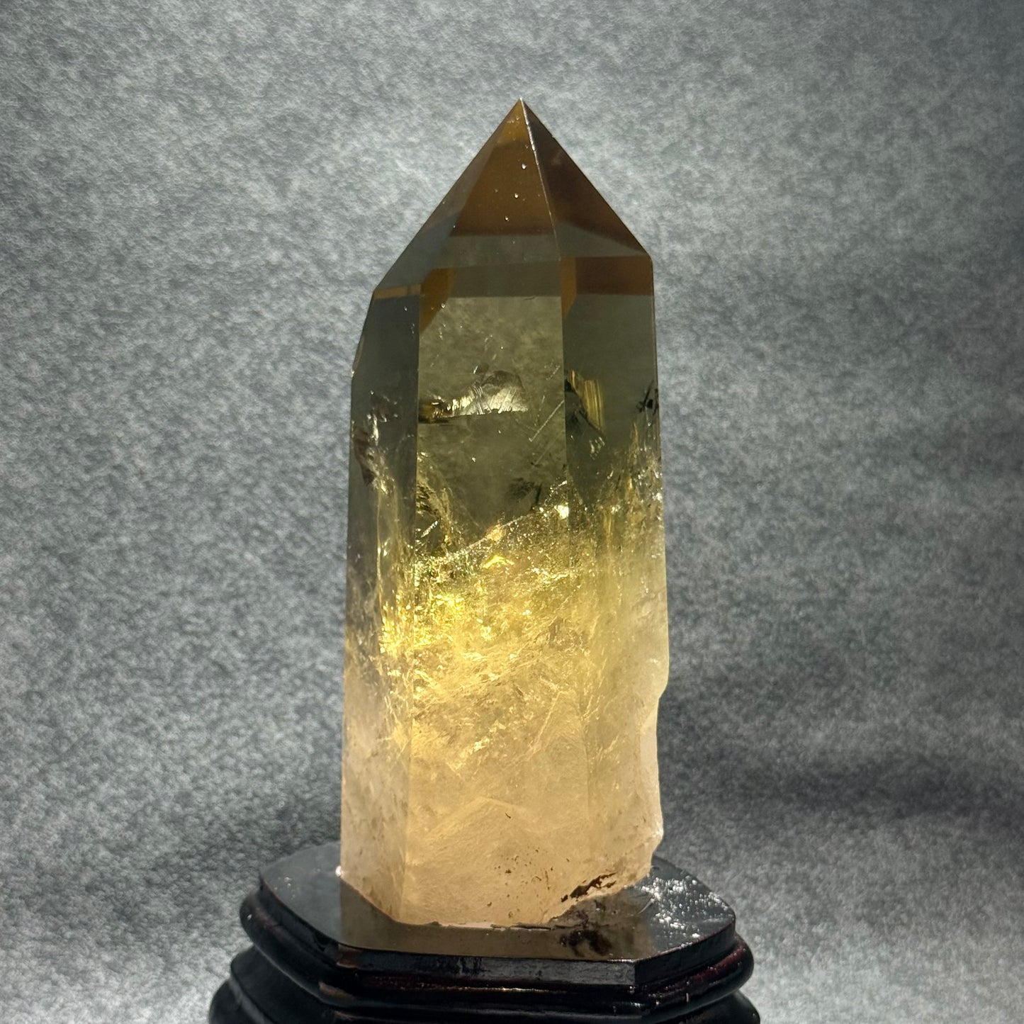 黃水晶柱連底座｜大型天然黃水晶水晶柱套裝 16.5cm｜Citrine Crystal Tower with Display Base｜招福豐盛・聚焦意念・守護空間
