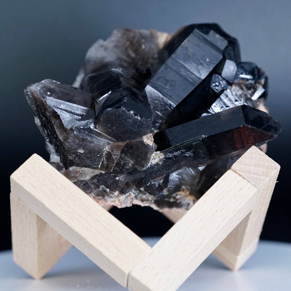 Black Quartz Crystal Cluster