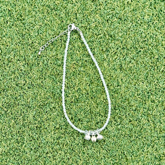 白水晶迷你腳鏈 2.5mm｜天然白水晶腳鏈｜Mini Clear Quartz Anklet｜淨化能量・提升清晰・平衡身心