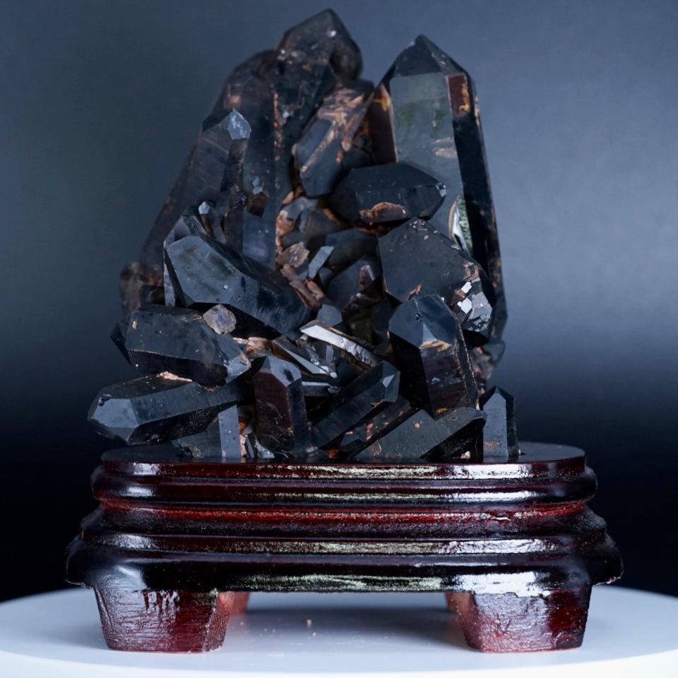 Black Quartz Crystal Cluster