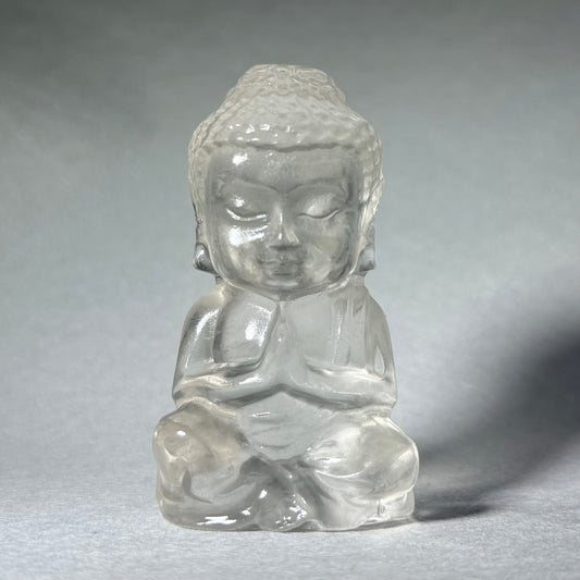 白水晶手工雕刻佛像｜天然白水晶佛像擺設｜淨化空間・放大能量・靜心守護小佛像