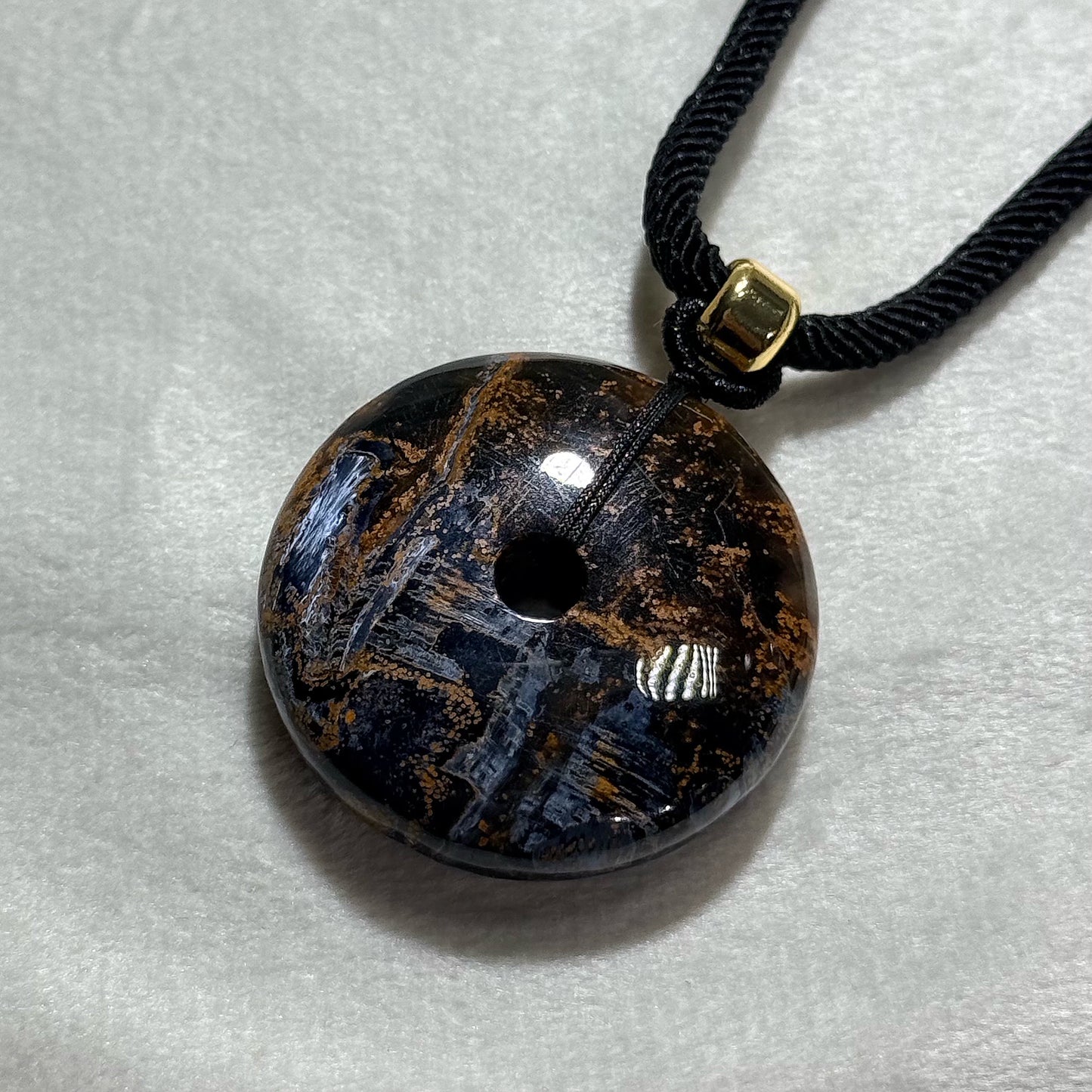彼德石平安扣｜天然水晶平安扣｜Pietersite Donut Amulet｜勇氣決斷・出入平安・能量守護