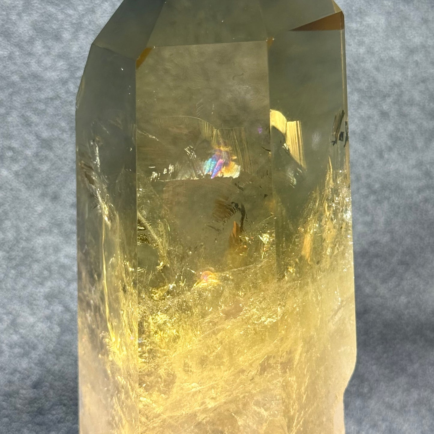 黃水晶柱連底座｜大型天然黃水晶水晶柱套裝 16.5cm｜Citrine Crystal Tower with Display Base｜招福豐盛・聚焦意念・守護空間