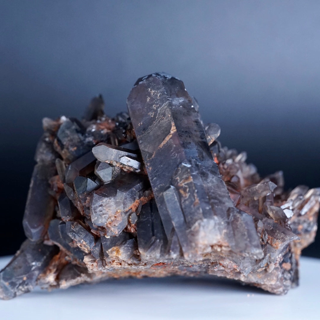 Black Quartz Crystal Cluster