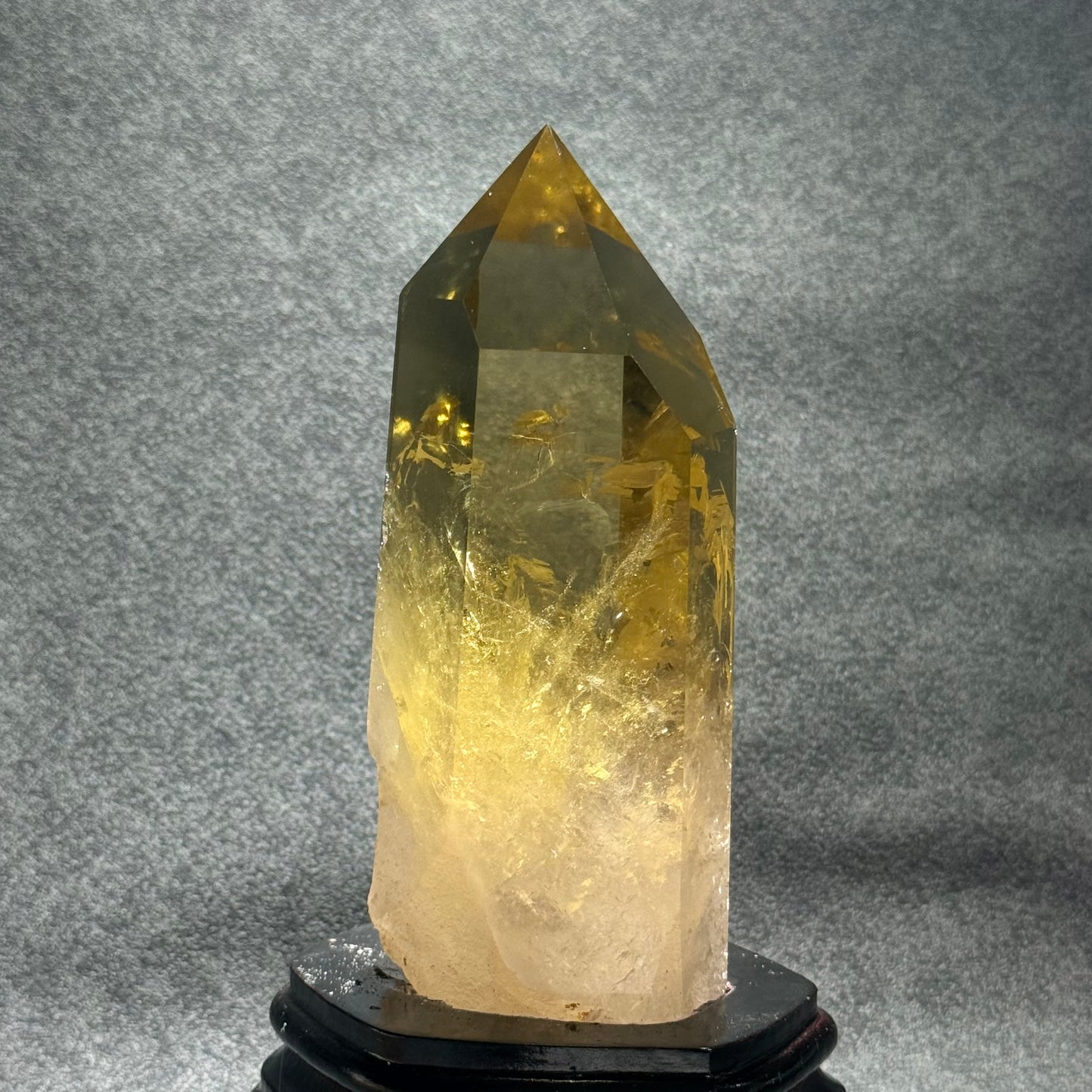 黃水晶柱連底座｜大型天然黃水晶水晶柱套裝 16.5cm｜Citrine Crystal Tower with Display Base｜招福豐盛・聚焦意念・守護空間