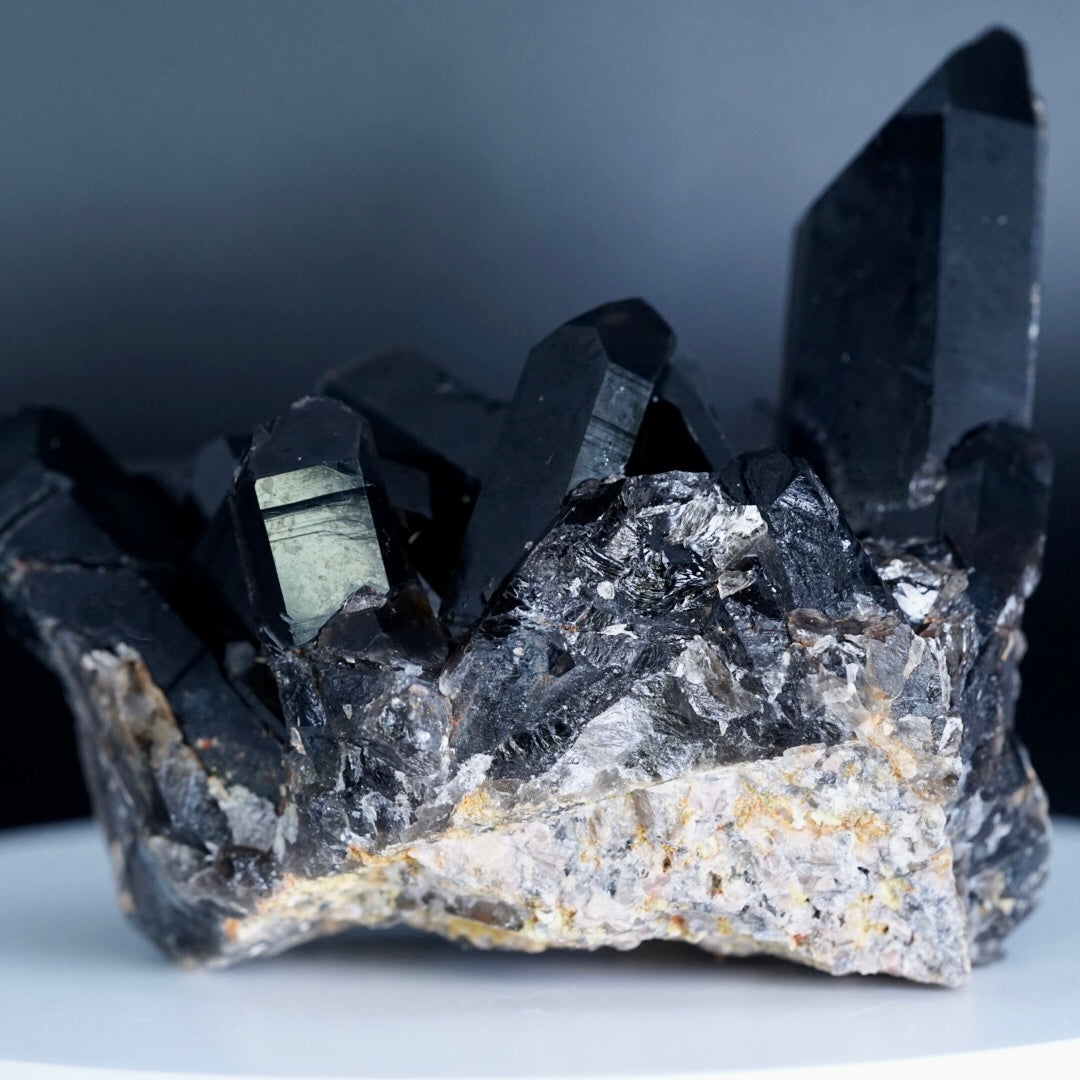 Black Quartz Crystal Cluster