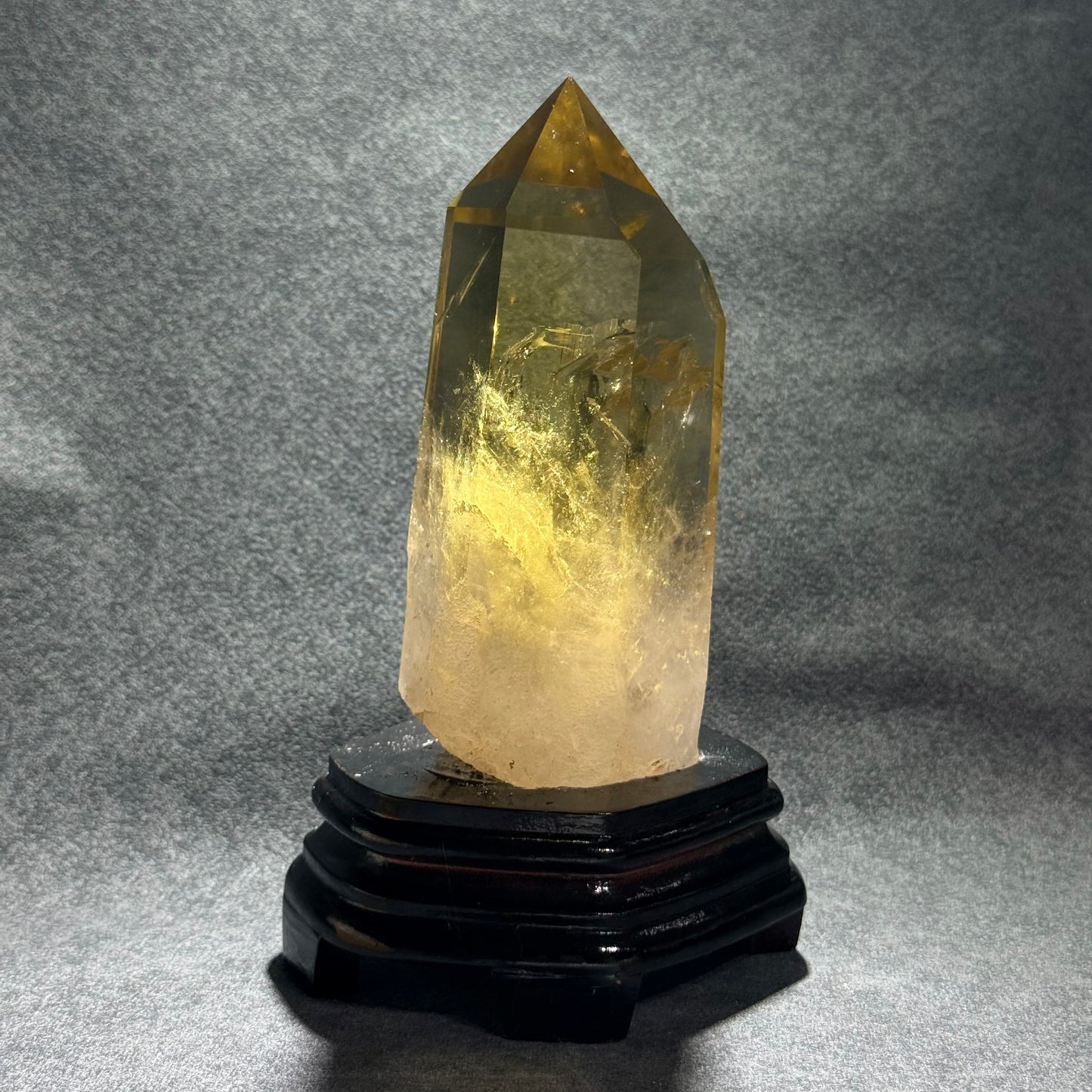 黃水晶柱連底座｜大型天然黃水晶水晶柱套裝 16.5cm｜Citrine Crystal Tower with Display Base｜招福豐盛・聚焦意念・守護空間