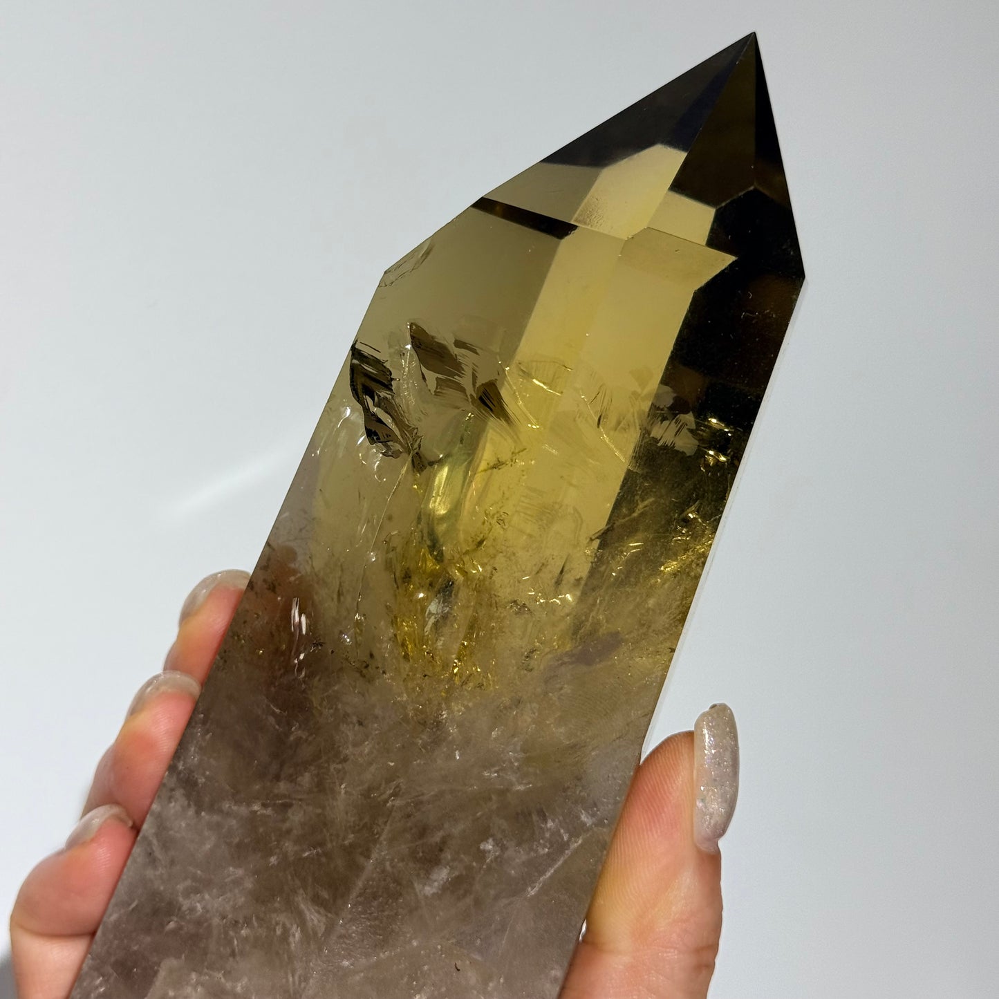 黃水晶柱連底座｜大型天然黃水晶水晶柱套裝 16.5cm｜Citrine Crystal Tower with Display Base｜招福豐盛・聚焦意念・守護空間
