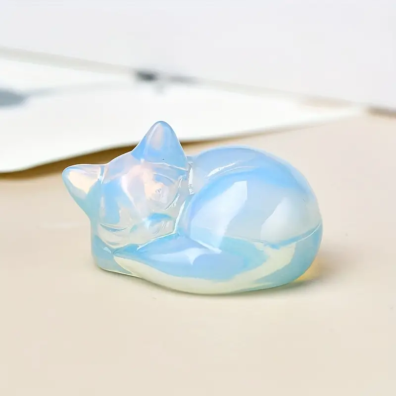 Crystal Animal: Carved Cat Figurine (Random 2 Pieces Blind Box)