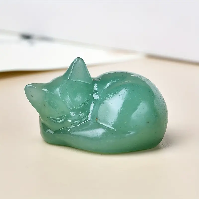 Crystal Animal: Carved Cat Figurine (Random 2 Pieces Blind Box)