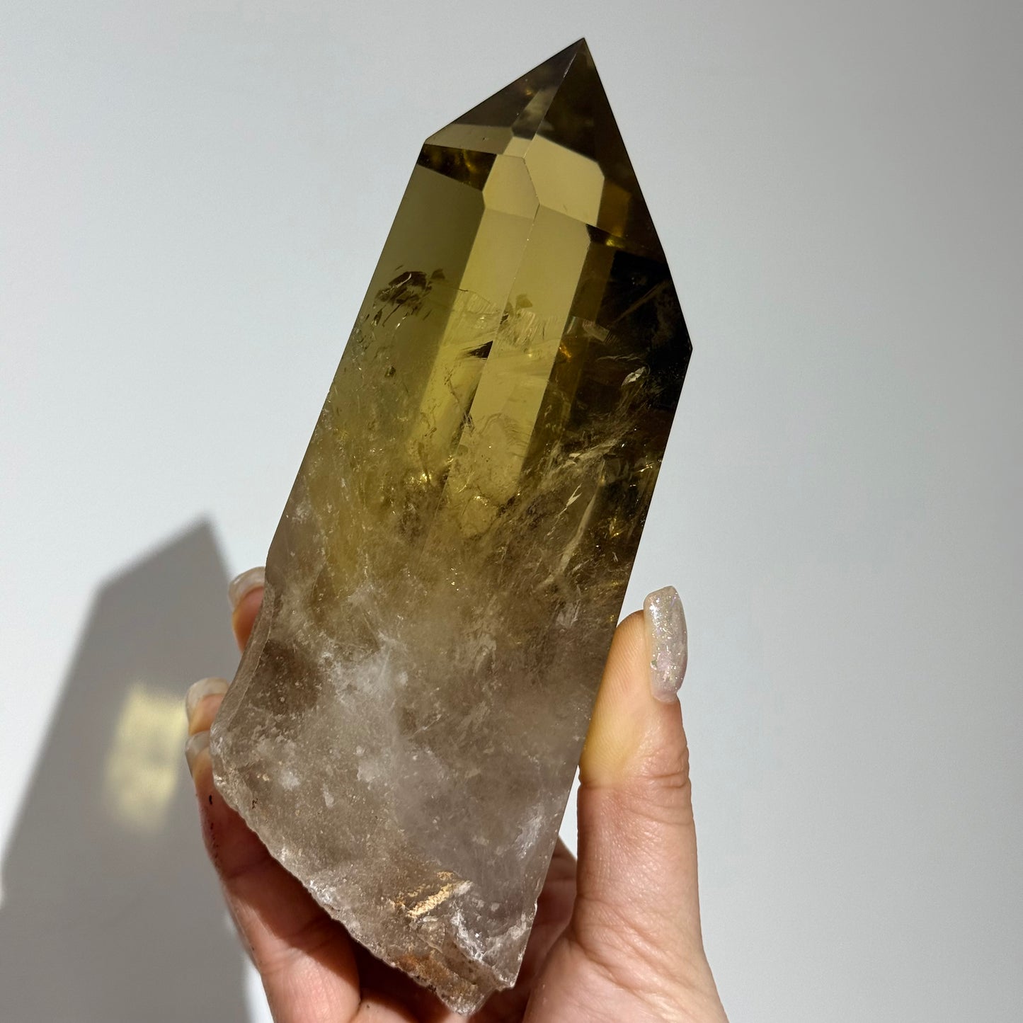 黃水晶柱連底座｜大型天然黃水晶水晶柱套裝 16.5cm｜Citrine Crystal Tower with Display Base｜招福豐盛・聚焦意念・守護空間