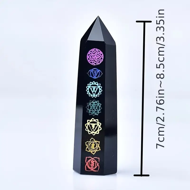 Seven Chakras Obsidian Crystal Poiny