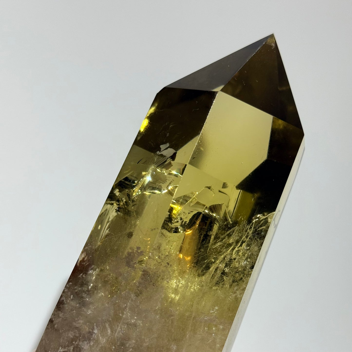黃水晶柱連底座｜大型天然黃水晶水晶柱套裝 16.5cm｜Citrine Crystal Tower with Display Base｜招福豐盛・聚焦意念・守護空間