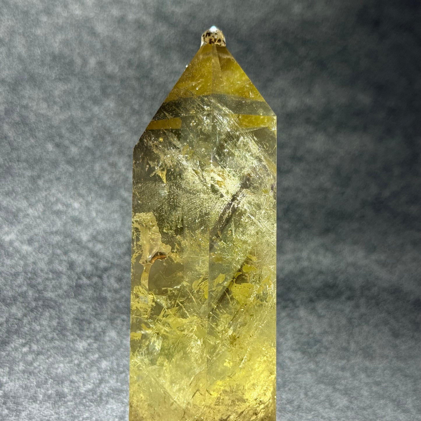 黃水晶隱山水晶柱 11cm｜天然黃水晶柱｜Citrine Tower with Internal Landscape Inclusions｜招福能量・豐盛意念・守護空間
