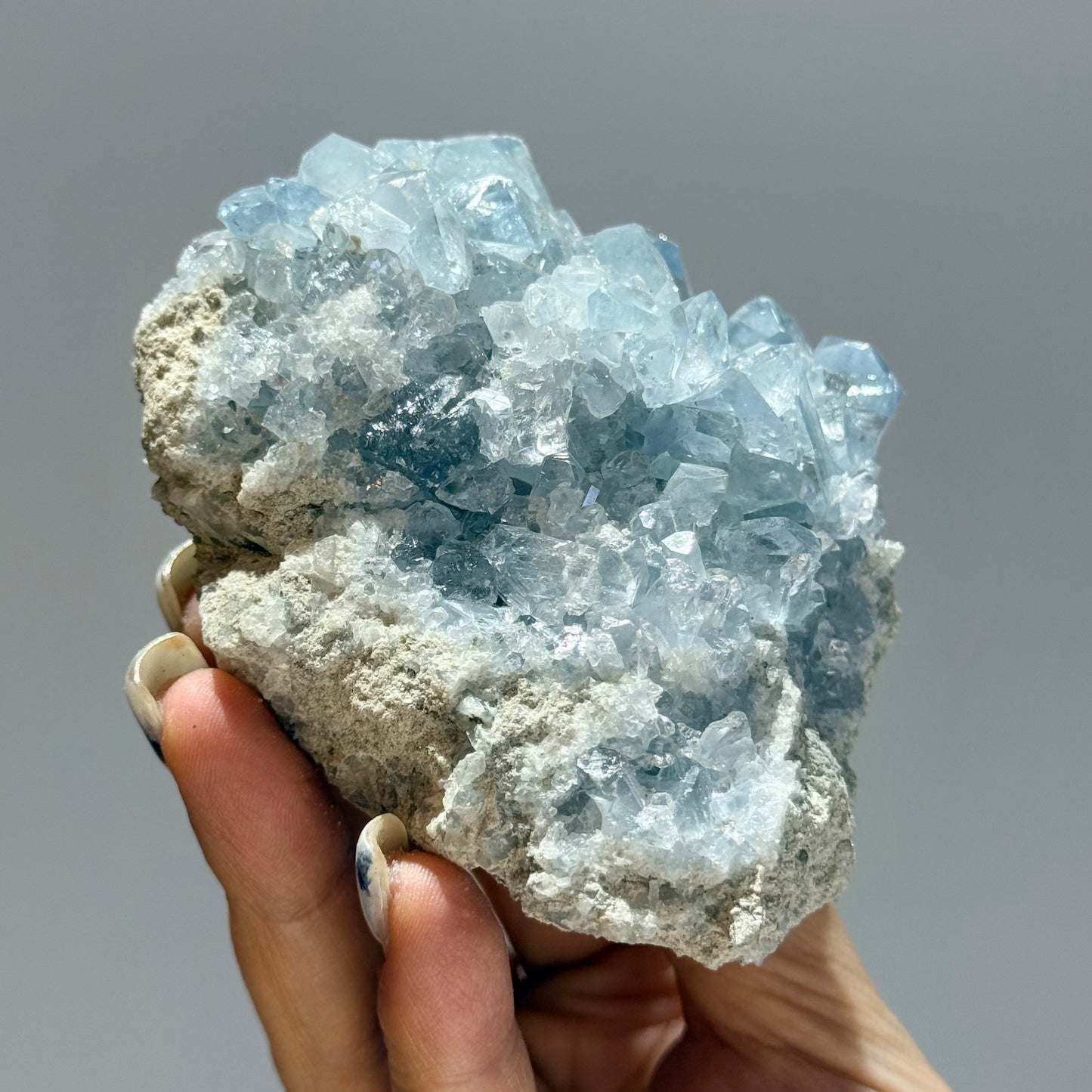 馬達加斯加天青石晶簇｜天然天青石礦物擺件｜Madagascar Celestite｜靜心療癒・舒緩思緒・提升直覺