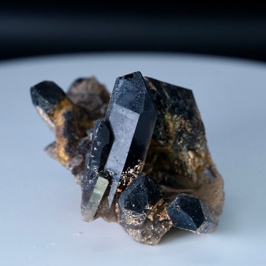 Black Quartz Crystal Cluster