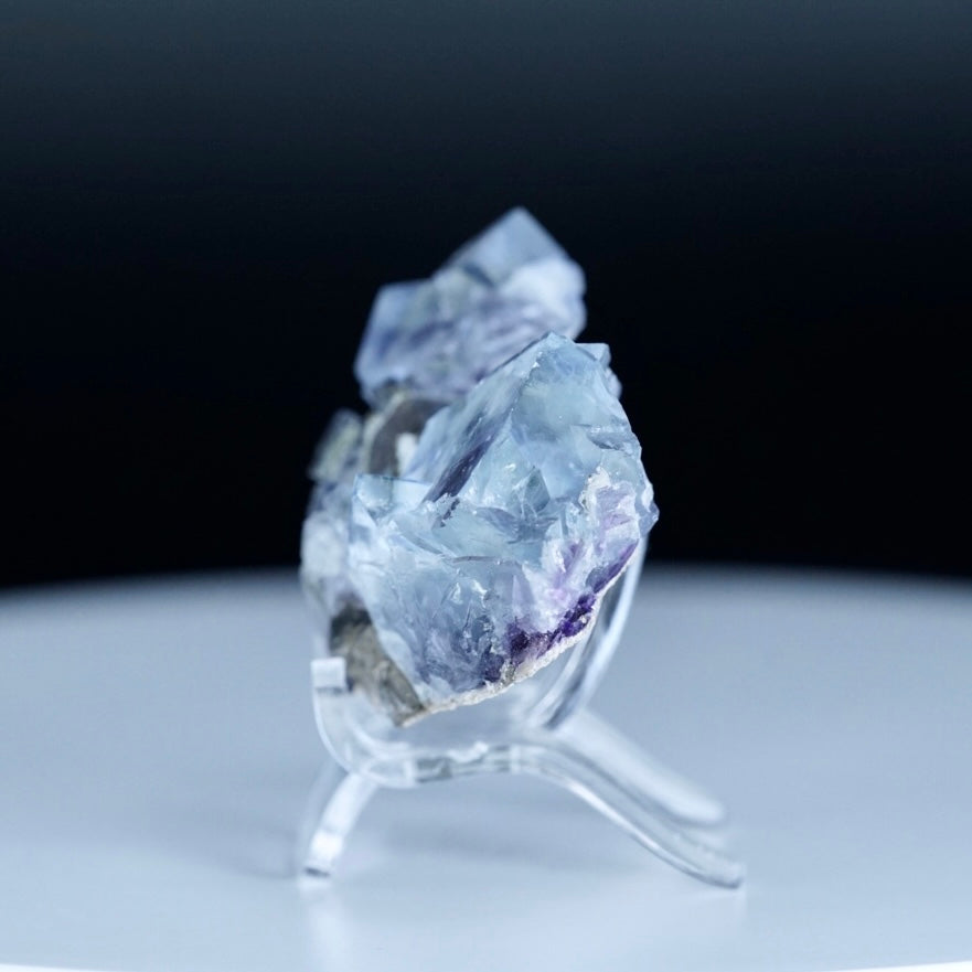 Yaogangxian Blue Fluorite with Clear Quartz, Wolframite and FeAsS