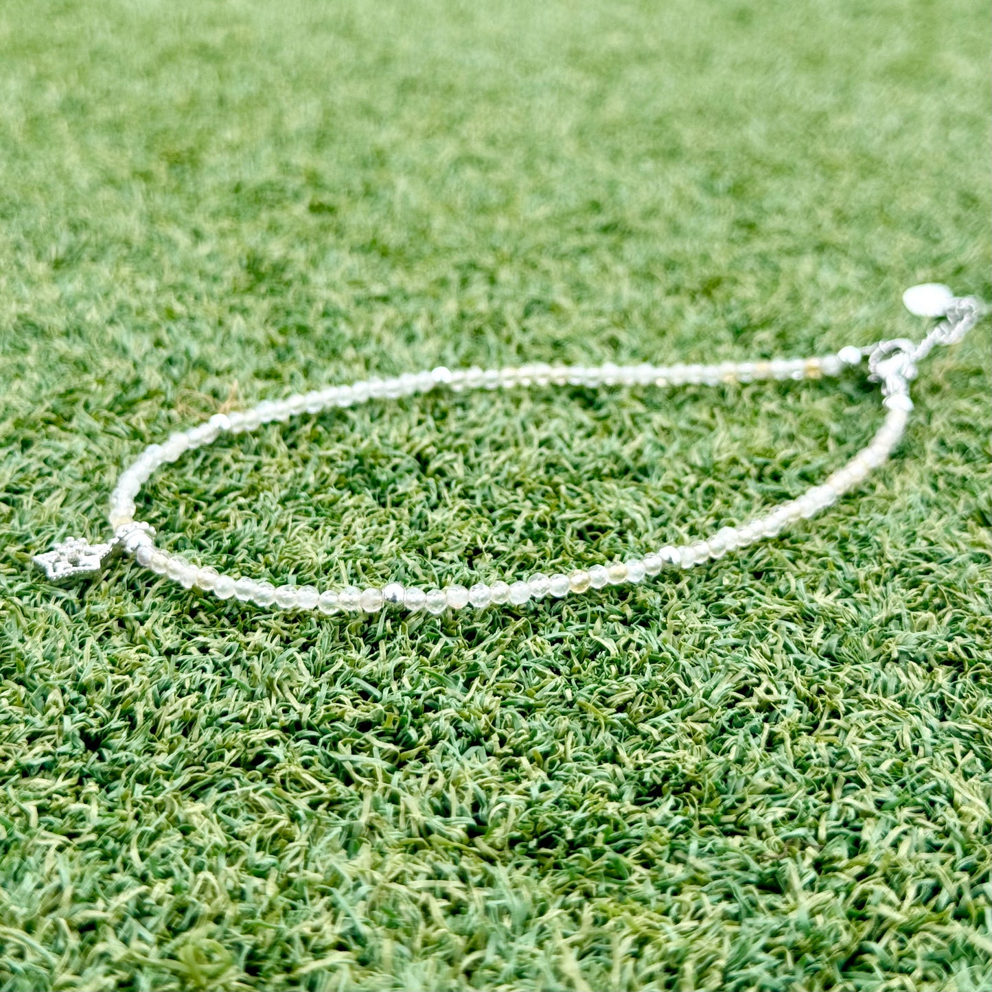 黃水晶迷你腳鏈 2.5mm｜天然水晶腳鏈｜Mini Citrine Anklet｜招財旺運・提升自信・增強活力