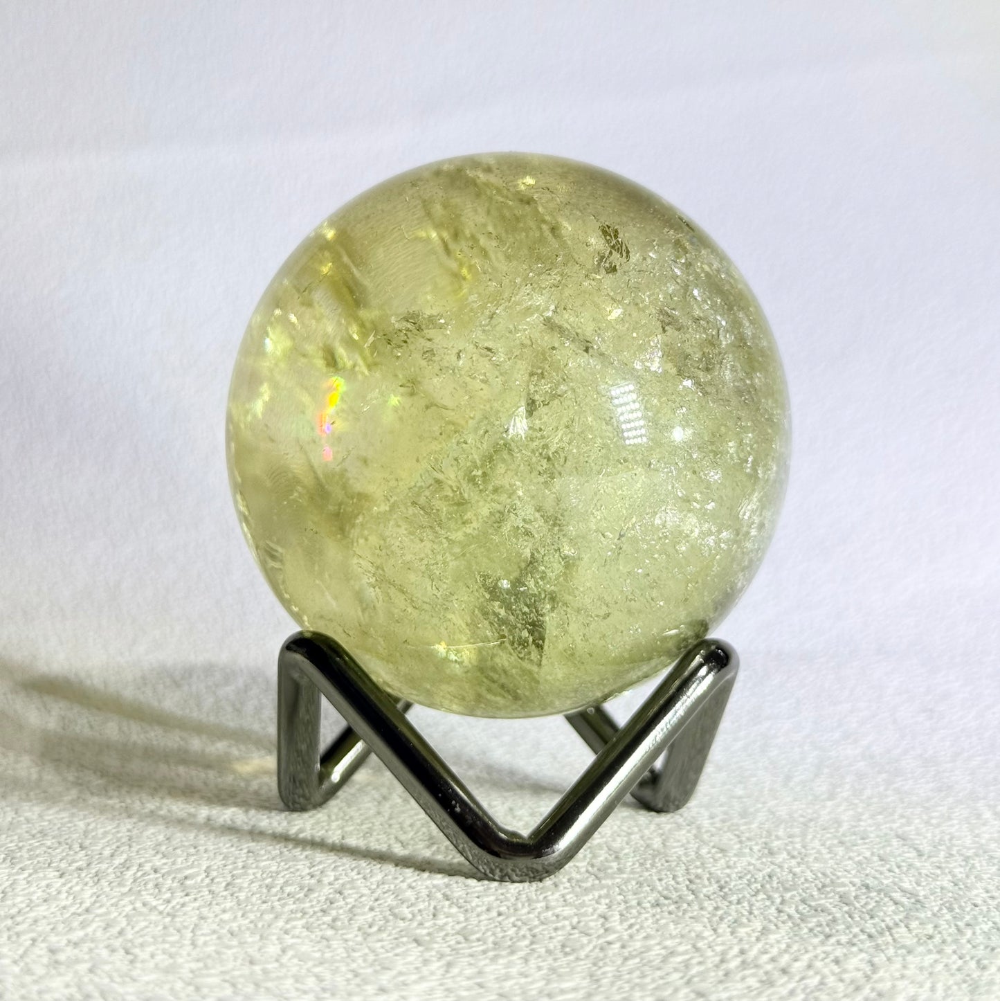 黃水晶彩光球｜天然水晶球｜Citrine Sphere with Rainbow｜招財聚富・提升自信・陽光能量
