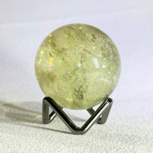 黃水晶彩光球｜天然水晶球｜Citrine Sphere with Rainbow｜招財聚富・提升自信・陽光能量