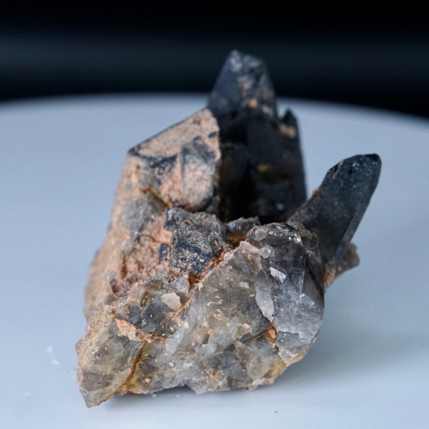 Black Quartz Crystal Cluster