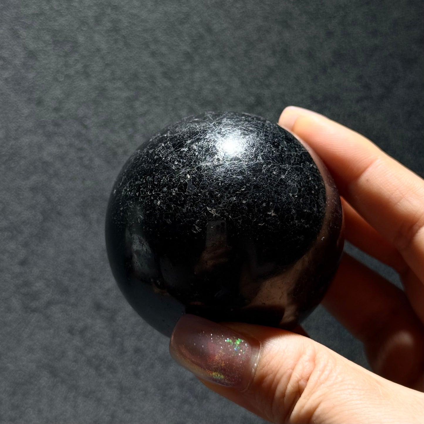 Madagascar Black Tourmaline Sphere 5.8cm｜Natural Crystal Ball｜Protection from Negativity・Grounding・Emotional Stability