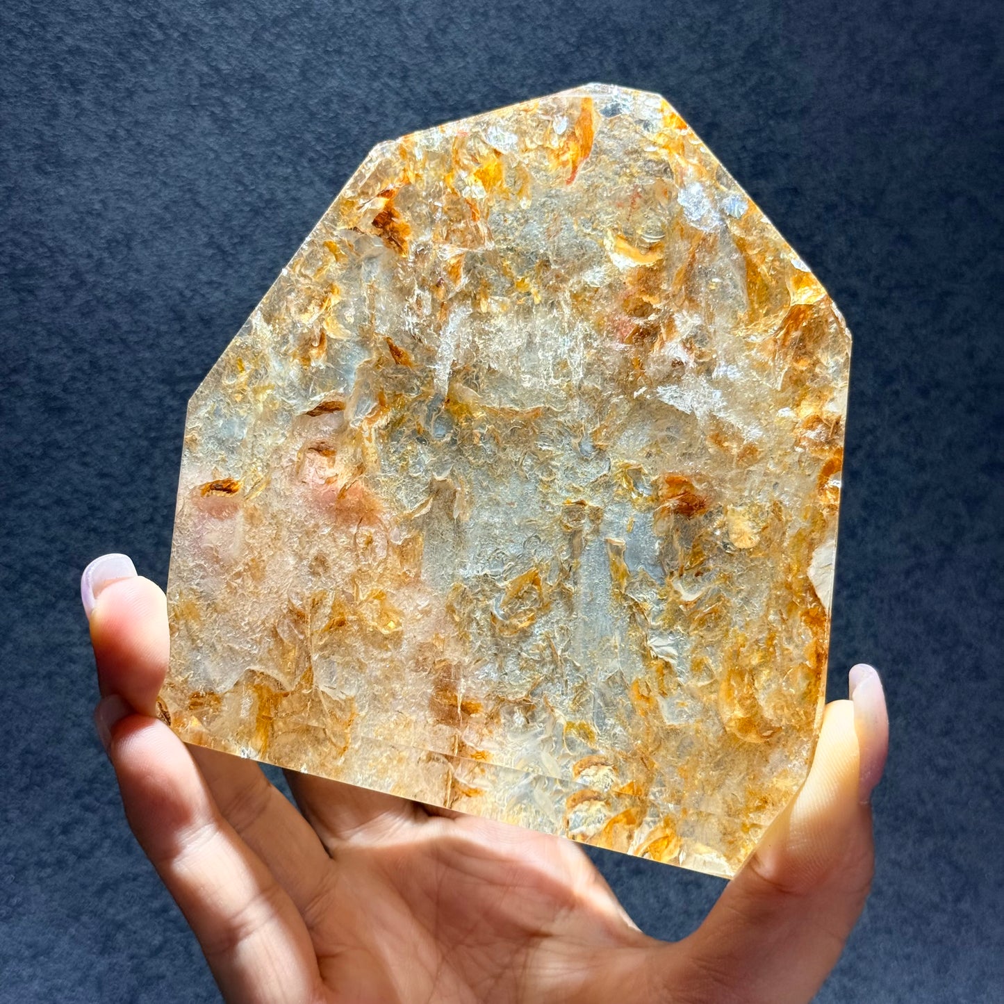 黃膠花隨形擺件｜天然水晶擺件｜Yellow Agate Flower Freeform｜陽光能量・招財聚氣・穩定心緒