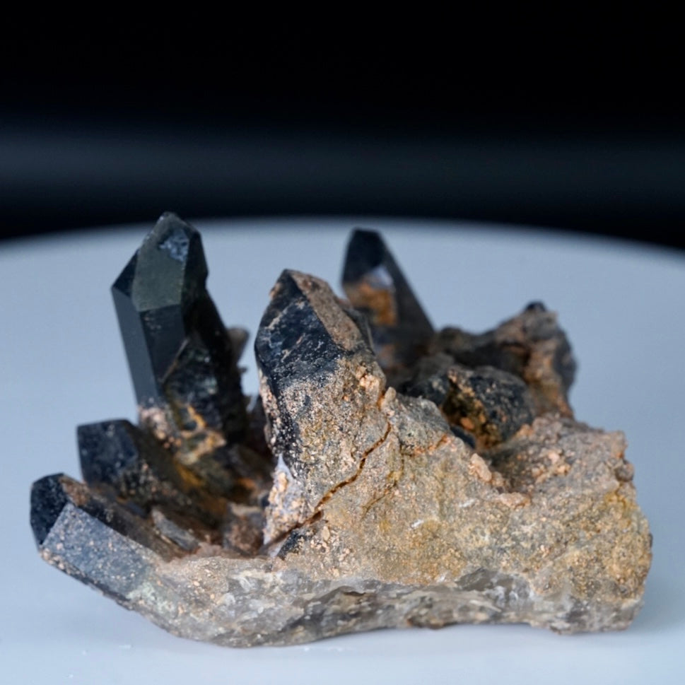 Black Quartz Crystal Cluster