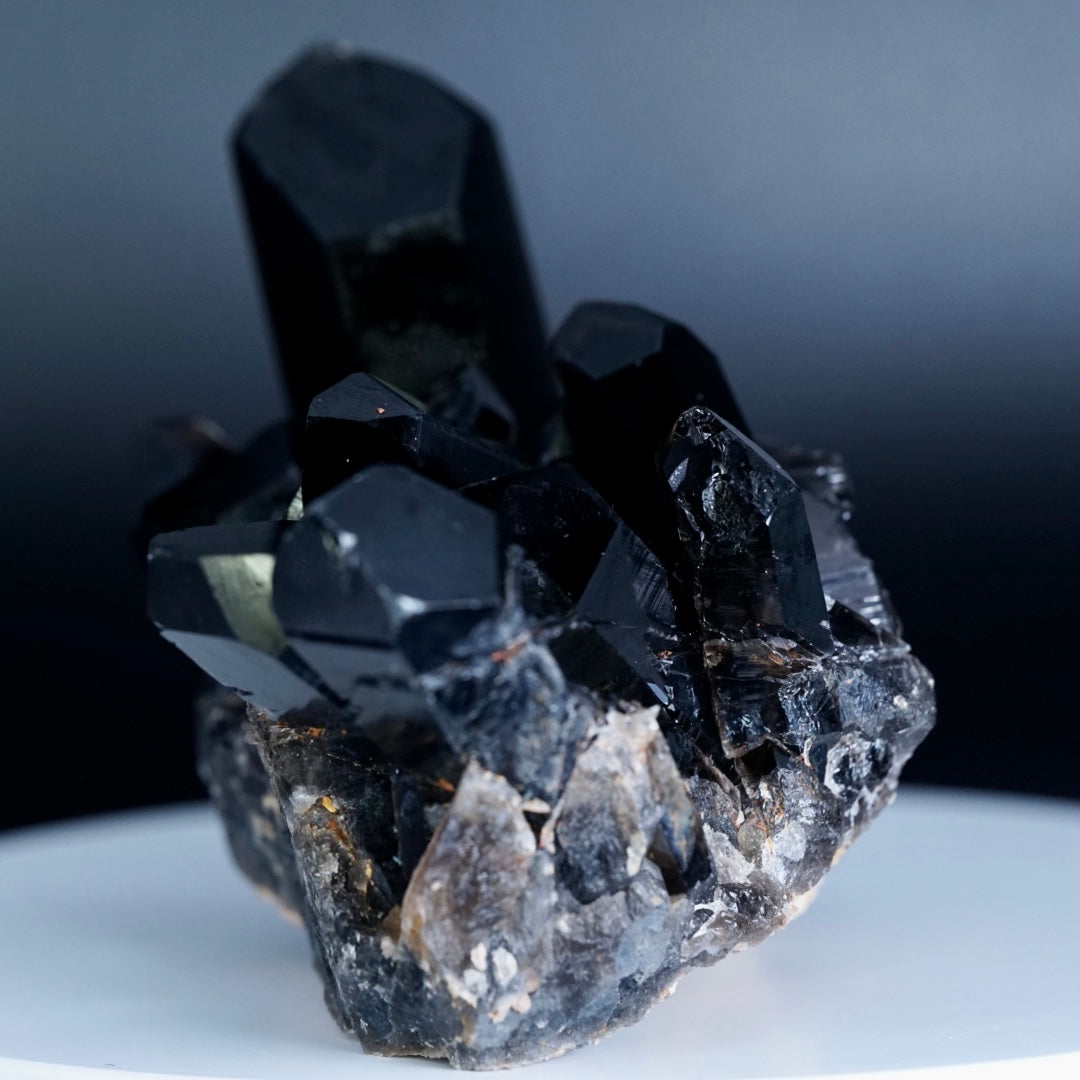 Black Quartz Crystal Cluster