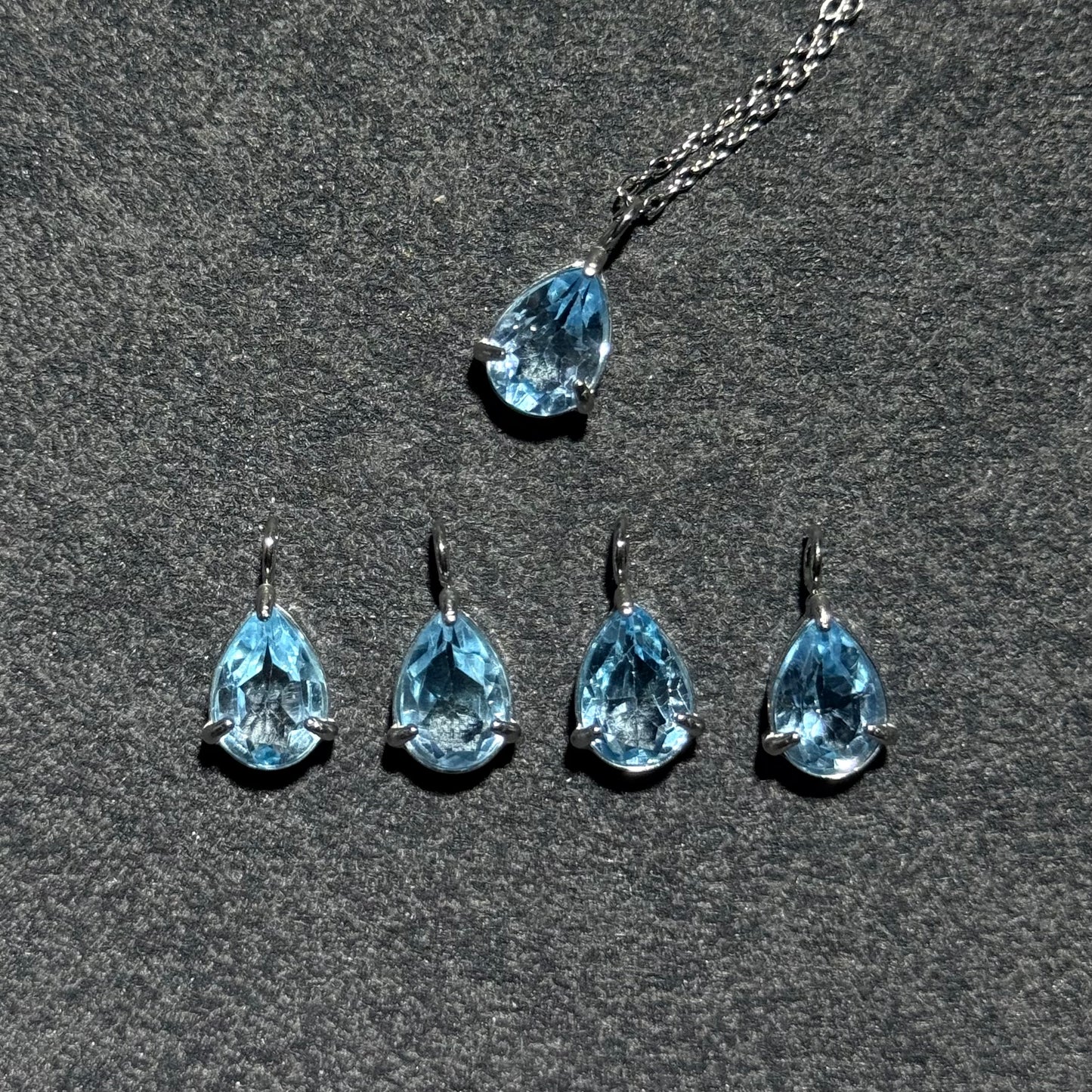 水滴托帕石吊墜鈦鋼頸鏈套裝｜天然托帕石項鍊｜Topaz Teardrop Necklace Set｜自信光采・好運加持・日常百搭