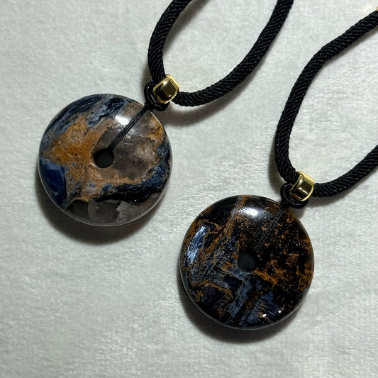 彼德石平安扣｜天然水晶平安扣｜Pietersite Donut Amulet｜勇氣決斷・出入平安・能量守護