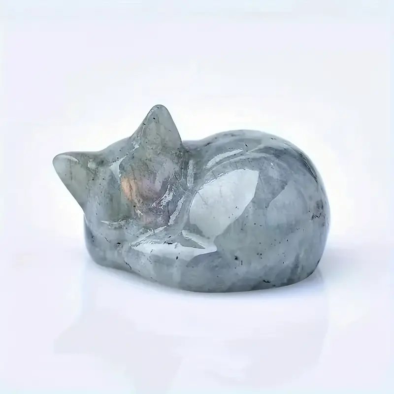 Crystal Animal: Carved Cat Figurine (Random 2 Pieces Blind Box)