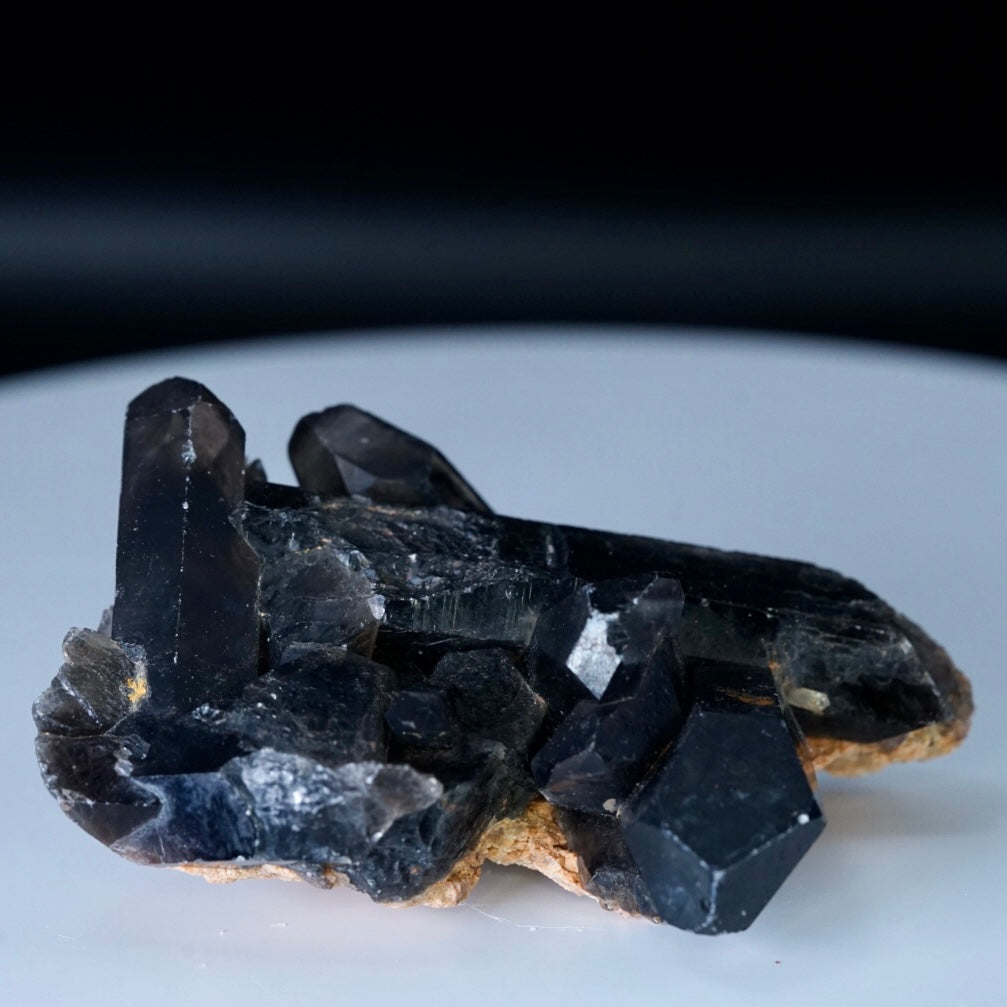 Black Quartz Crystal Cluster