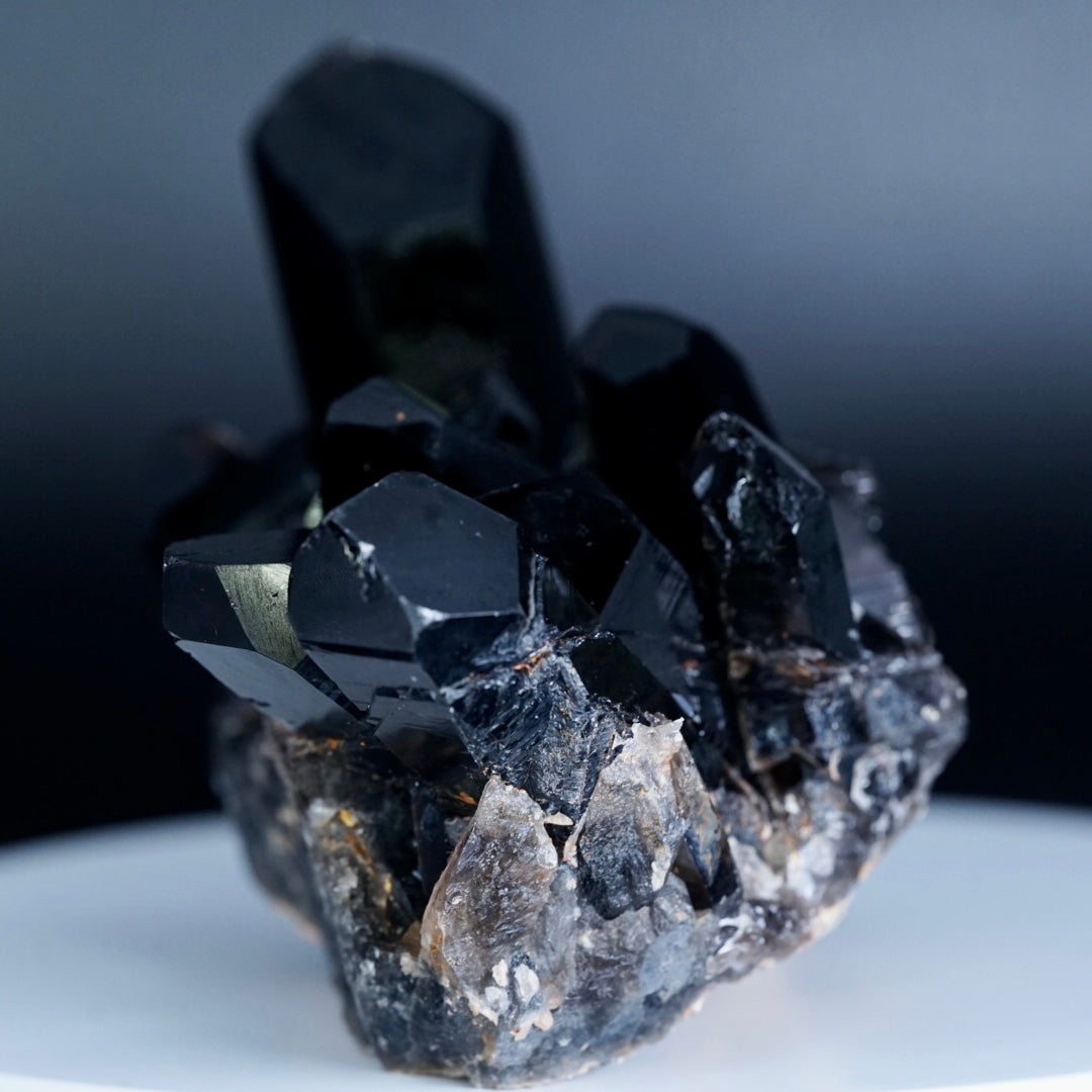 Black Quartz Crystal Cluster